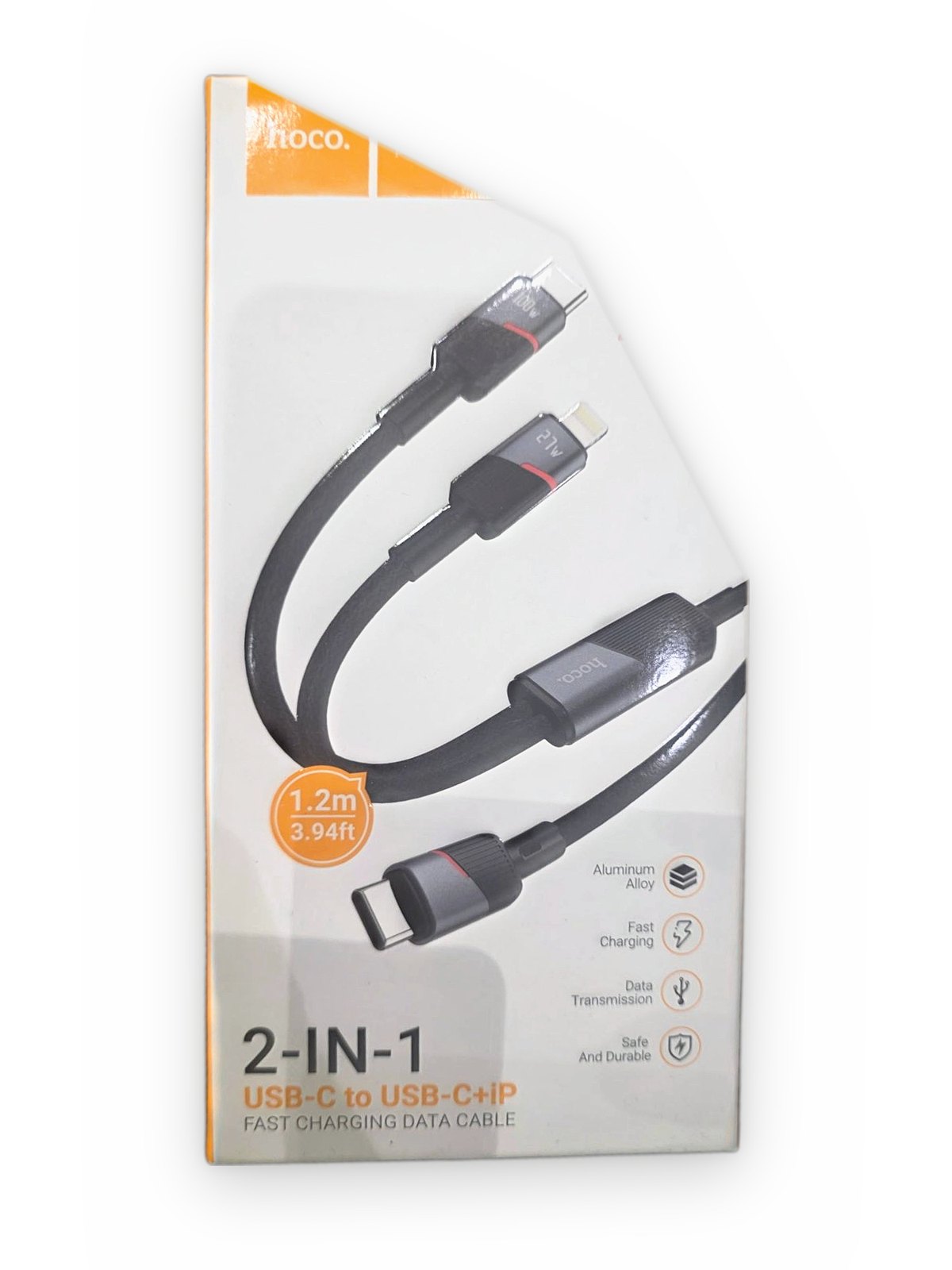 Hoco U139 — Câble 2-en-1 USB-C + Lightning 100 W