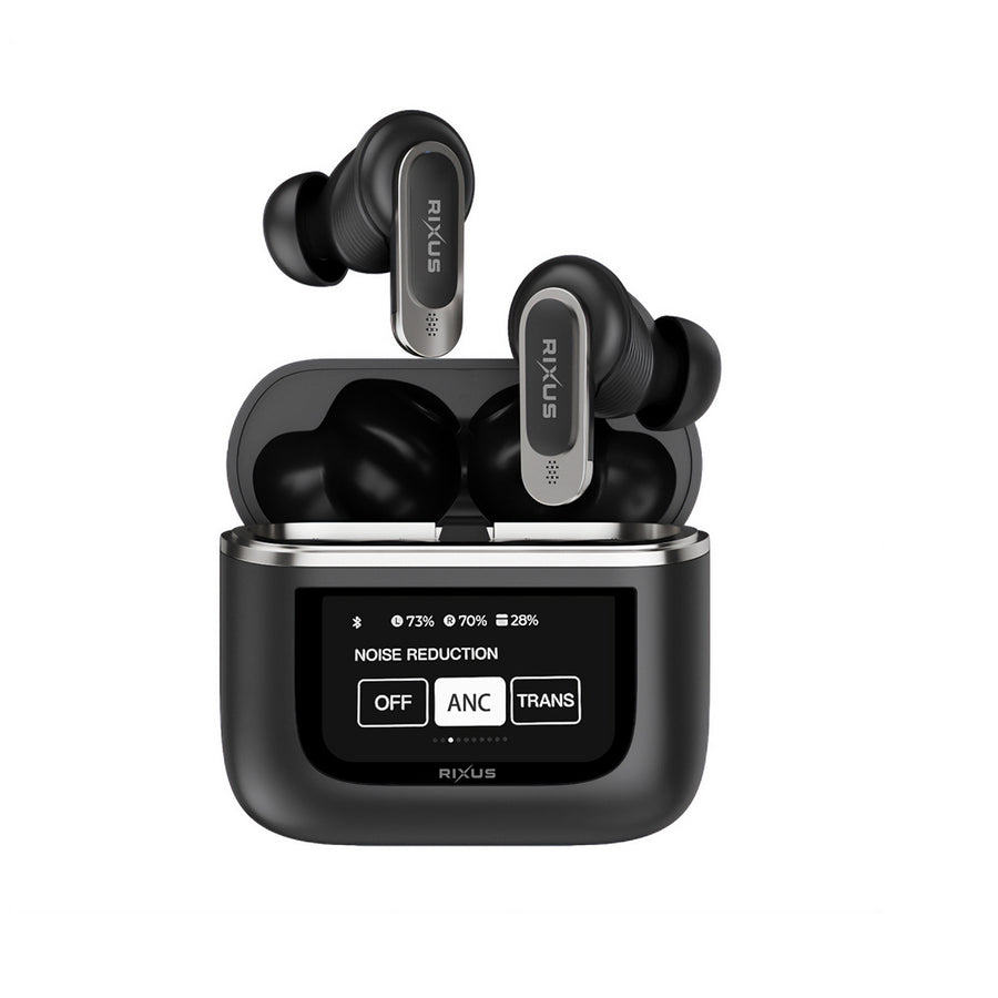 Rixus RXBH23 sans fil Travel Pro écouteurs avec Touch Screen Display noir