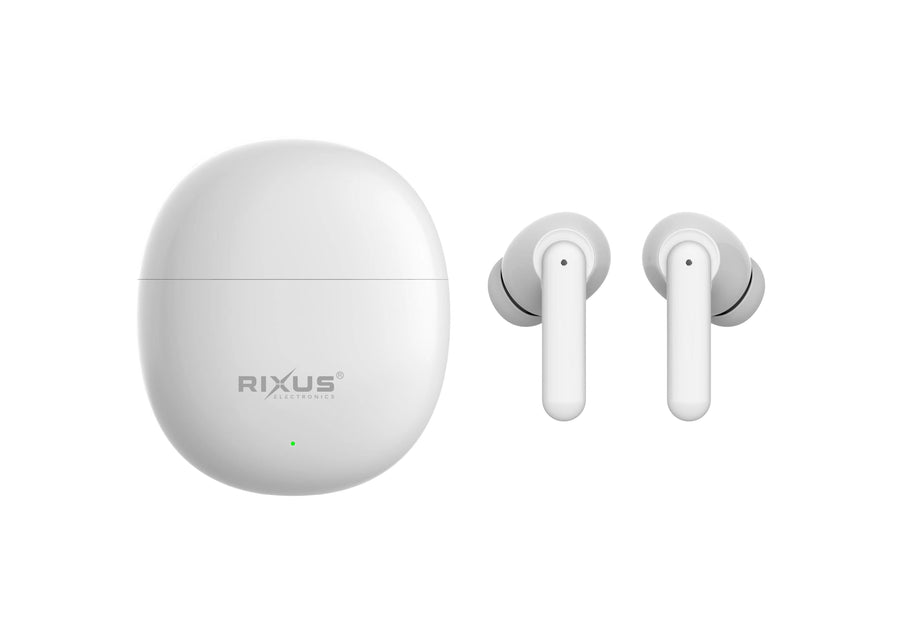 Rixus RXBT69A TWS écouteurs avec charge coque blanc