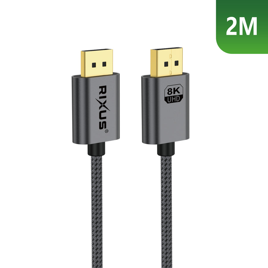 Rixus RXDP12 Display Port câble 8K 2m sidéral gris