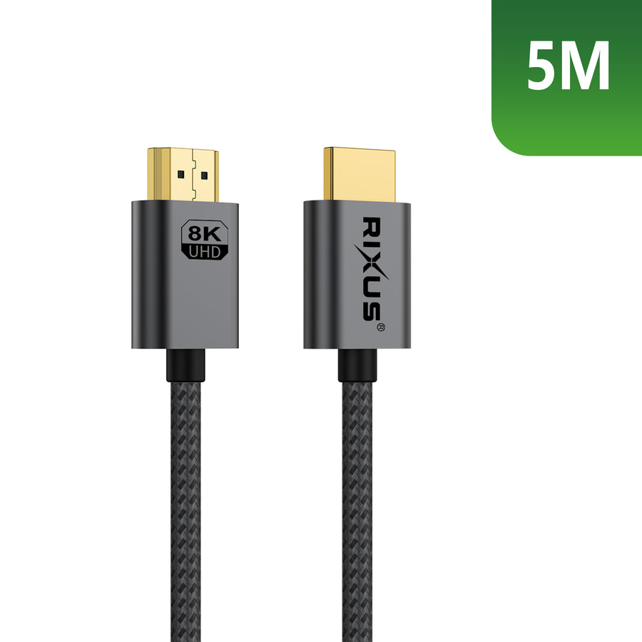 Rixus RXHU13 HDMI câble premium 8K 5m sidéral gris