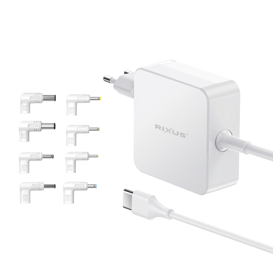 Rixus RXLC93 universel ordinateur portable chargeur 100W 8 Connectors blanc