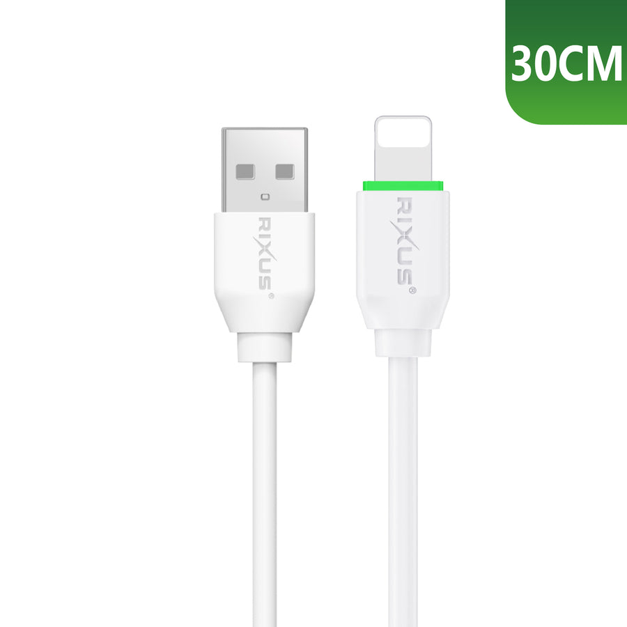 Rixus RXUC13AL charge câble USB-A To Lightning Connector 30cm blanc
