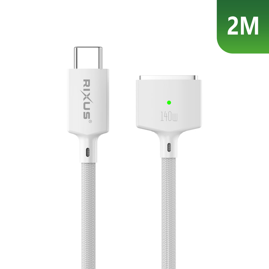 Rixus RXUC140 USB-C To compatible MagSafe 3 câble 140W blanc