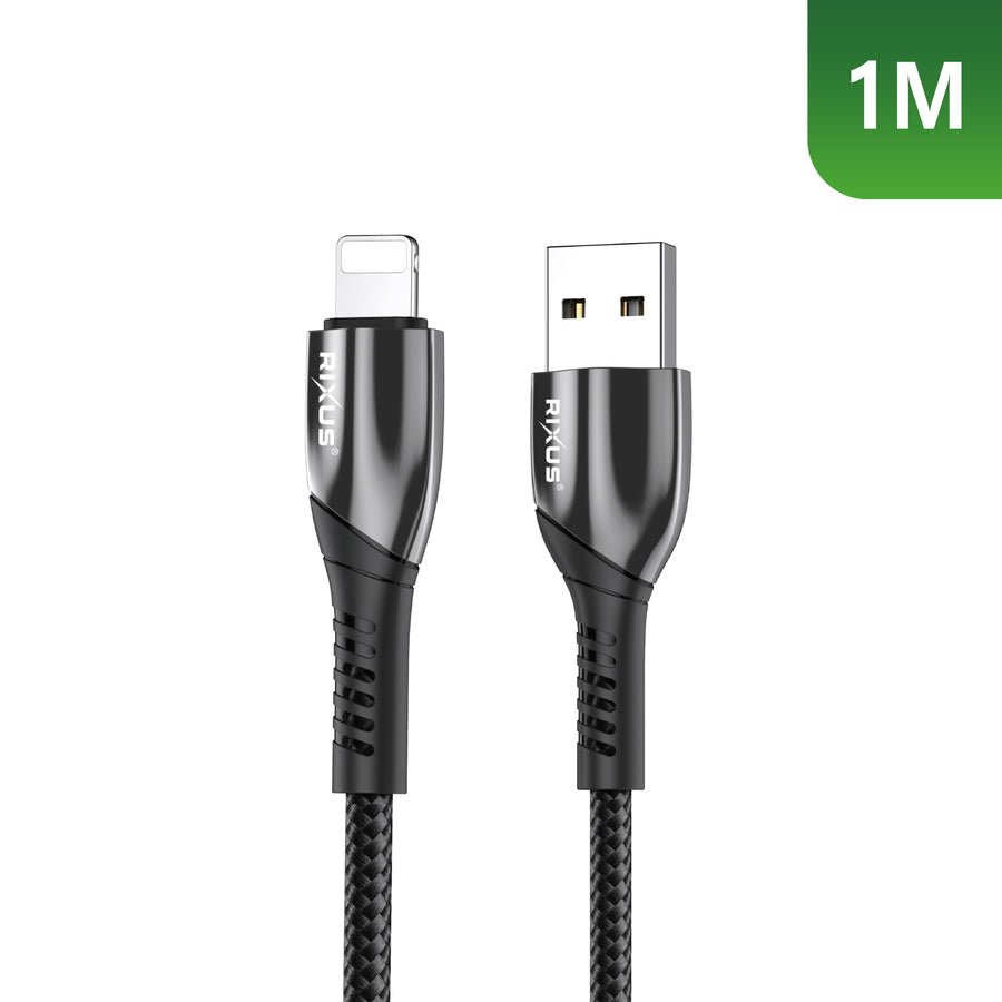 Rixus RXUC30AL alliage USB To Lightning Connector données câble métal gris