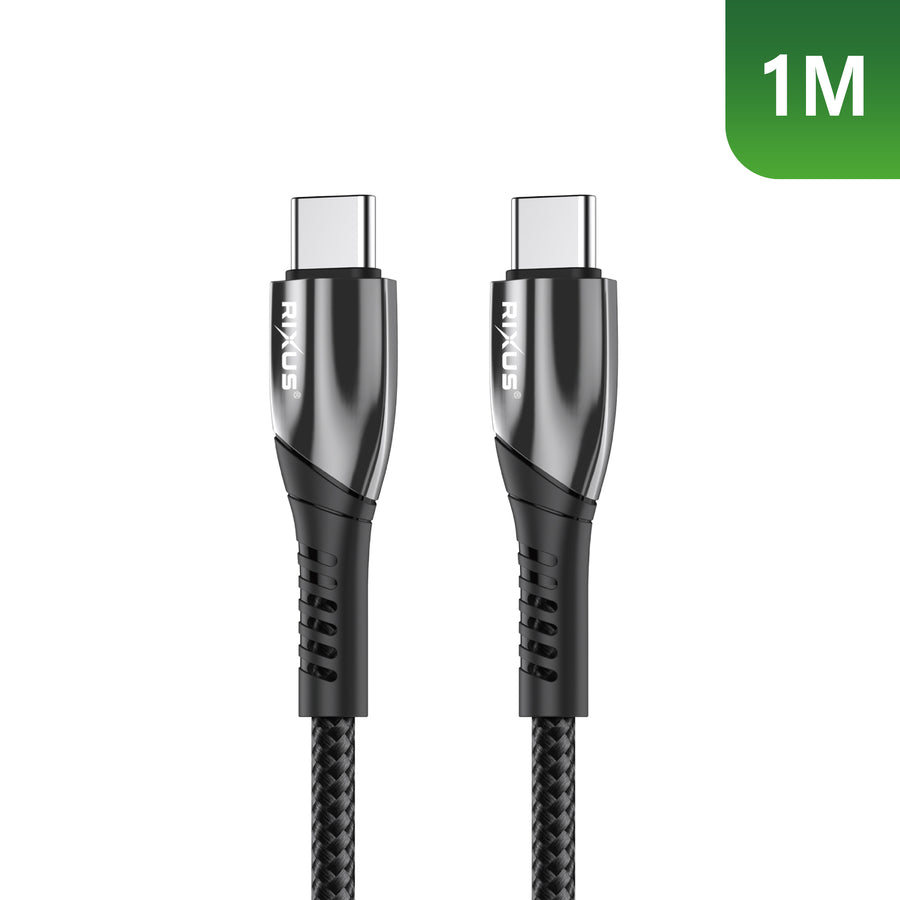 Rixus RXUC30C alliage USB-C données câble métal gris