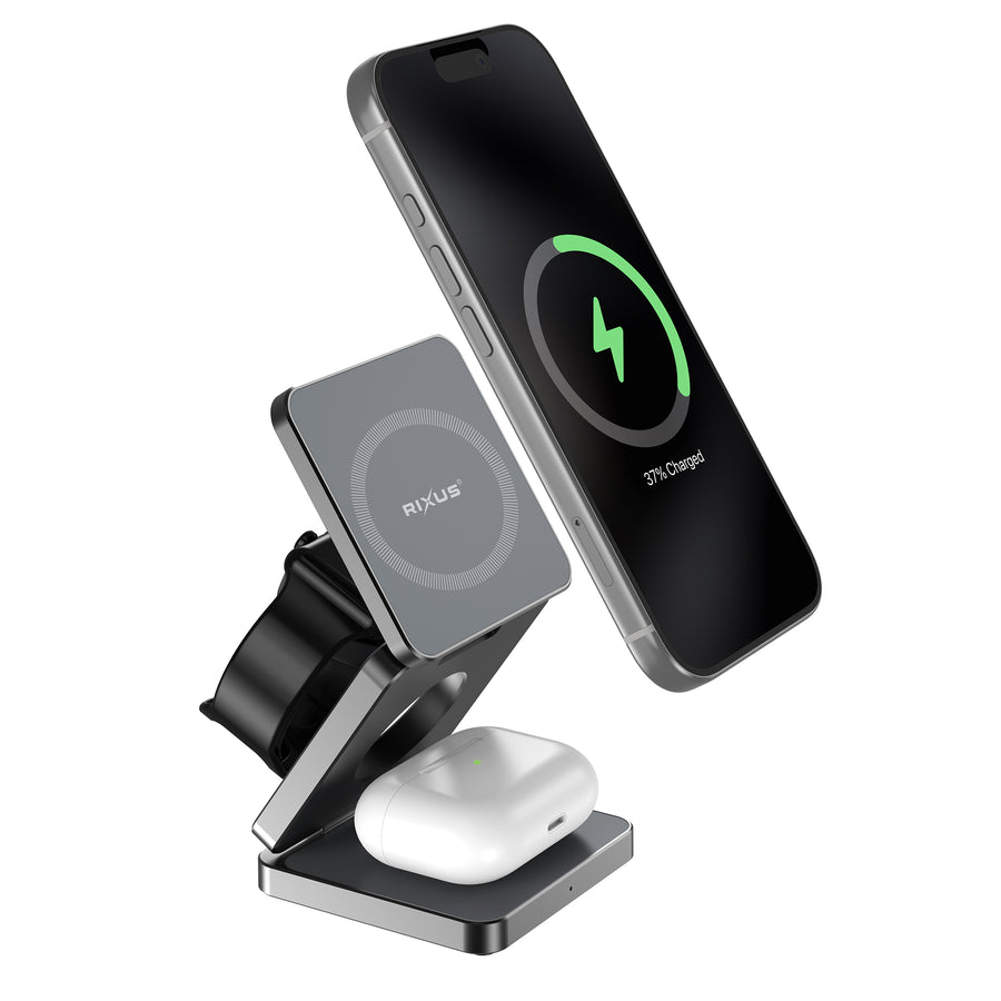Rixus RXWC01 3 in 1 sans fil chargeur support 25W
