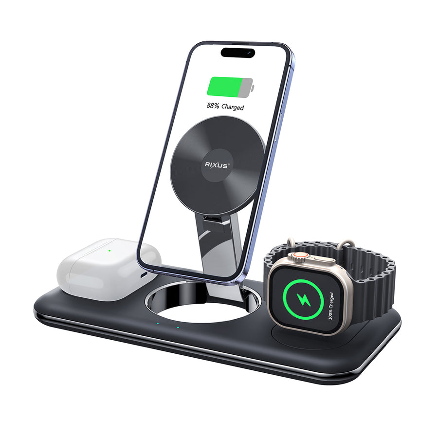 Rixus RXWC31 3 in 1 sans fil chargeur support