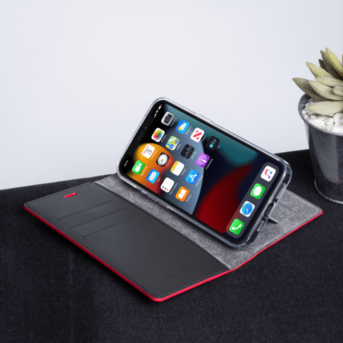 Étui folio portefeuille rouge